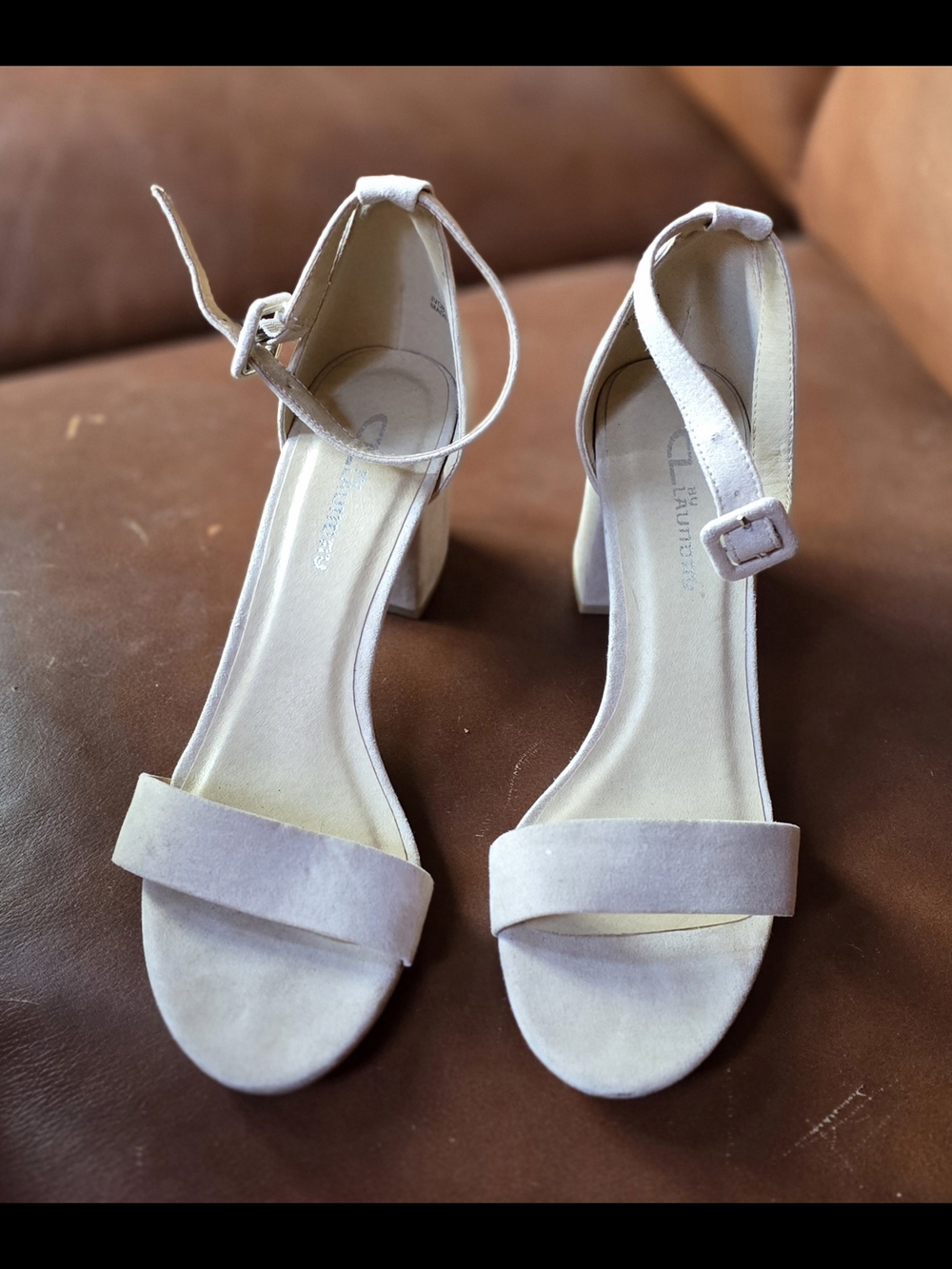 Clarks Pale Pink Ankle-Strap Block Heel Sandals